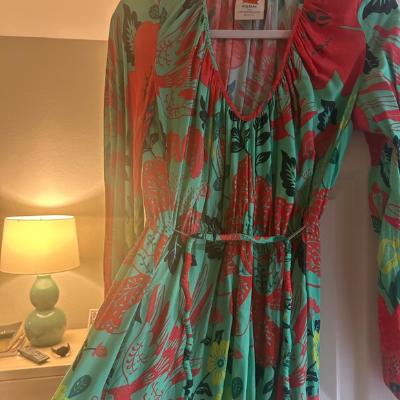 FARM Rio Dresses & Skirts - FARM Rio Turquoise and Red Botanical Maxi Dress
